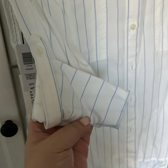 NWT Aritzia Babaton utility Seymour stripe button down shirt - Picture 11 of 13
